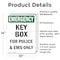 Signmission Key Box For Police And EMS Only, 10 in W x Rectangle, Vinyl Decal OS-2PACK-EM-D-1014-V-10458 - alternate 2